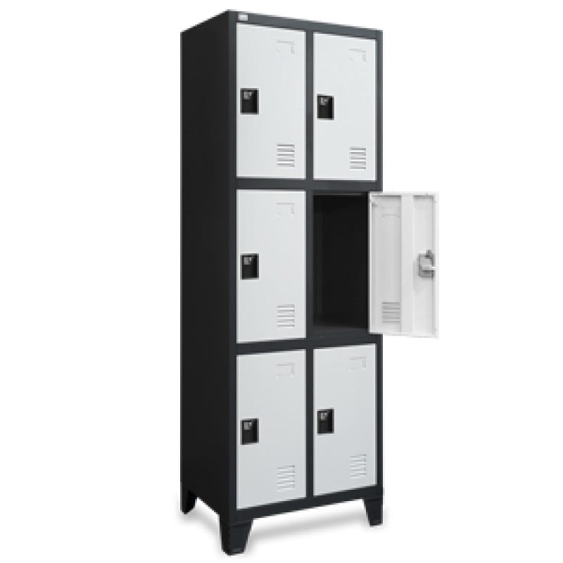 Locker 2 Cuerpos 6 Puertas Blanca