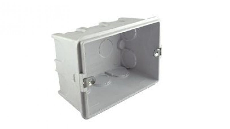 CAJA DIST.EMB.PLAST. OREJ MET.BLANCA/GRIS