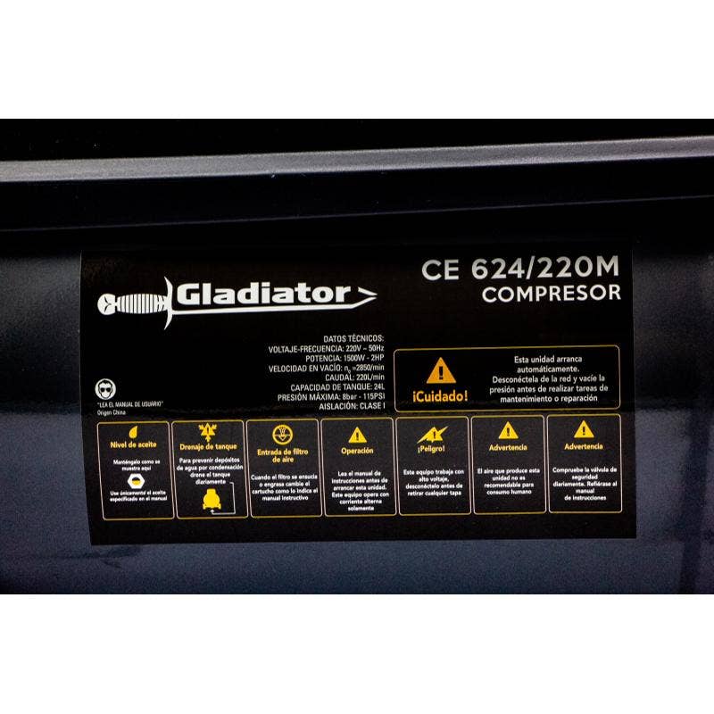 Motocompresor 24 Lts. 2 Hp Glad 48956