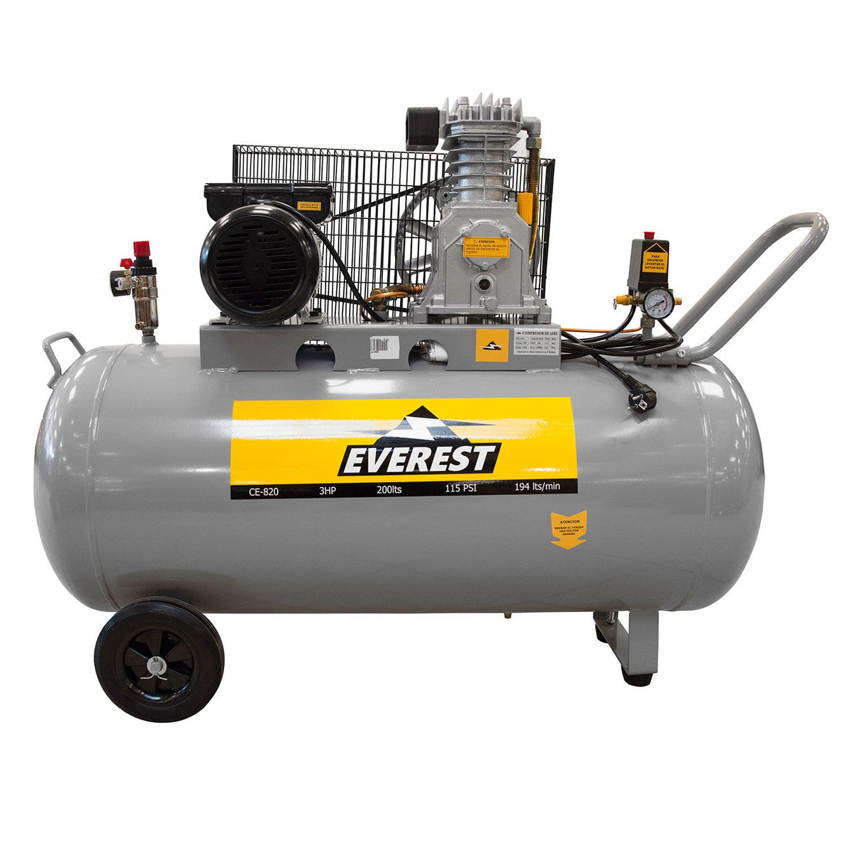 Moto Compresor 3 Hp Everest  Ce-820   200 Lts